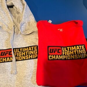 UFC Red T-shirt and Gray sweatshirt Apparel